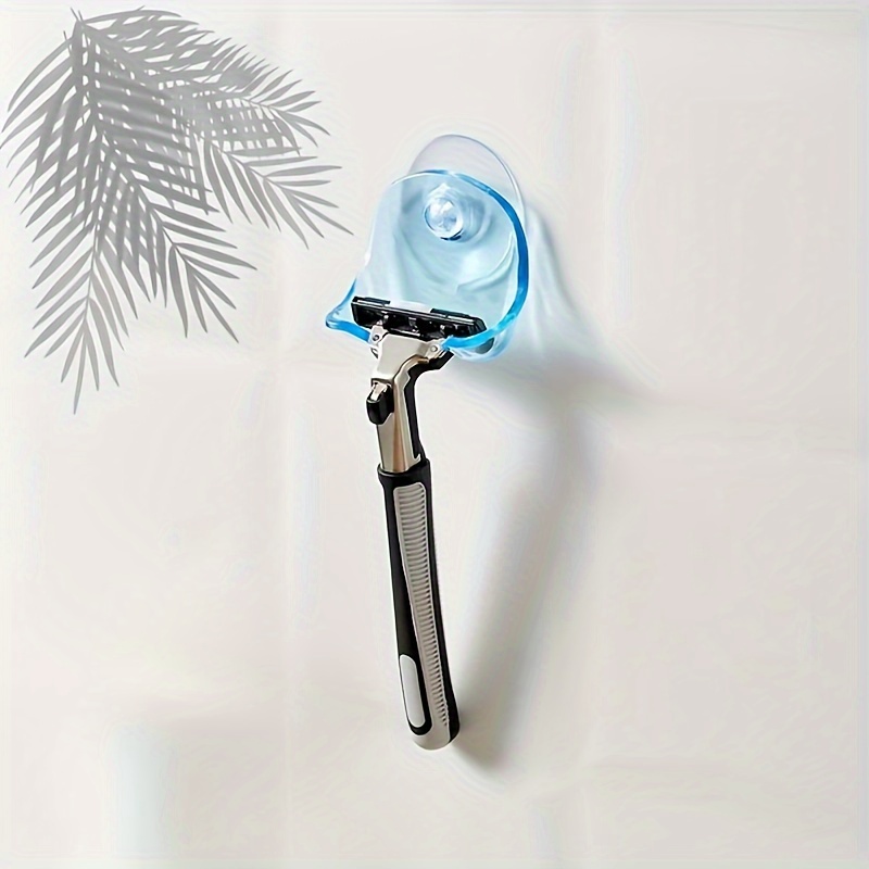 1pc Suction Cup Shaver Holder, Wall-Mounted Bathroom Organizer