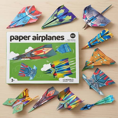 36pcs 3d paper airplane folding kit diy model building with 36 pre cut pieces step by step instructions for adults instantly assemble 36 different airplanes birthday party favors christmas gifts travel crafts no