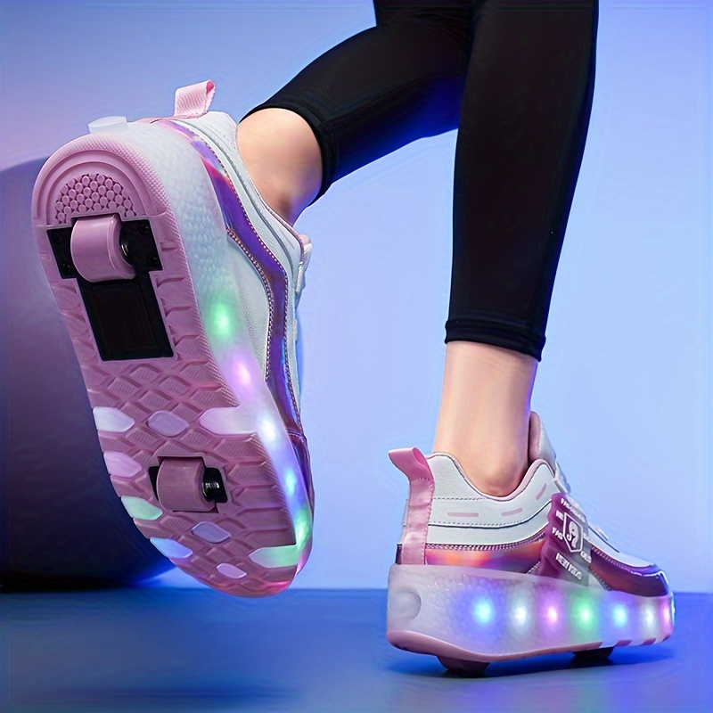 Pink Lighting Sports Shoes Girls Peppa Pig Light Up Trainers Kids