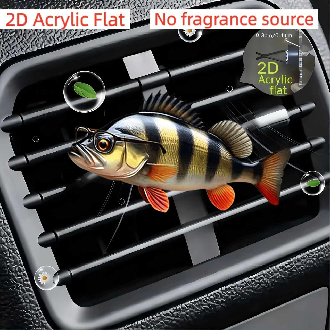 TEMU 2d Flat, 2d -shaped Car Vent Clip-on Diffuser, Suitable For All Types Of Vehicles, Odorless Replaceable Fragrance System, Equipped With