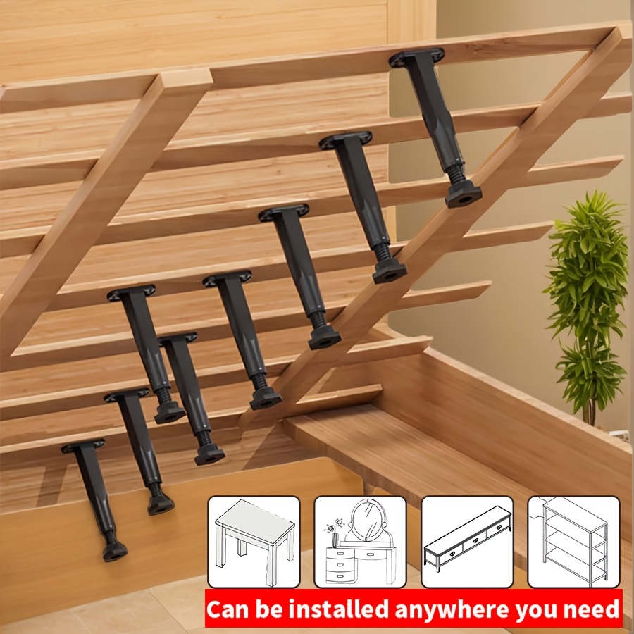TEMU Set With 8 Adjustable Bed Support Legs | Suitable For Bed Frames, Slats, And Platform Beds | Height Adjustable Range From 18 To 35cm