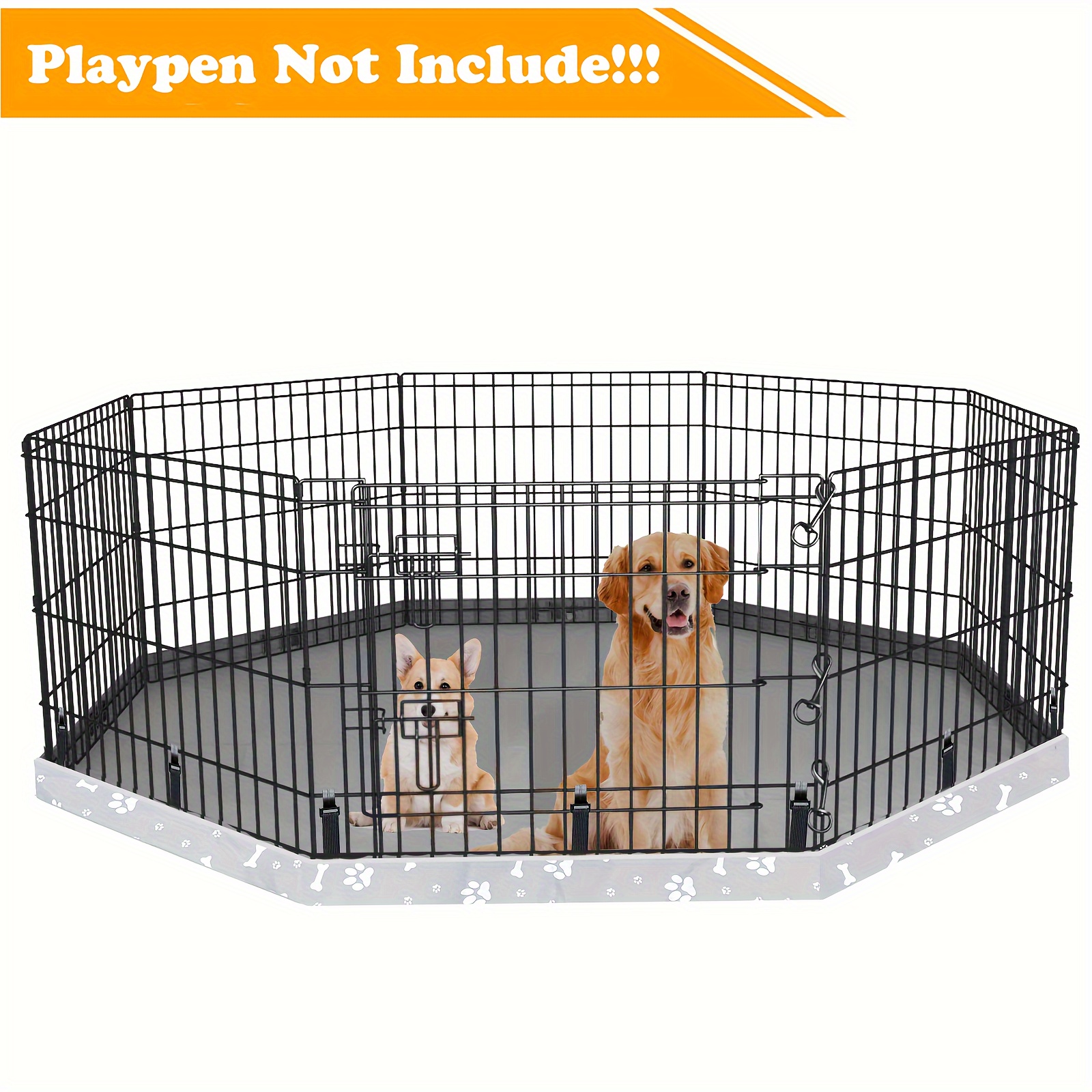 Outdoor Safe Portable Dog Playpen Barrier Exercise Pet Pen (8 Panels)