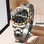 stainless steel quartz watch blue dial with roman date calendar display waterproof ipx7 casual sporty style casual sporty watch elegant watch design quartz movement