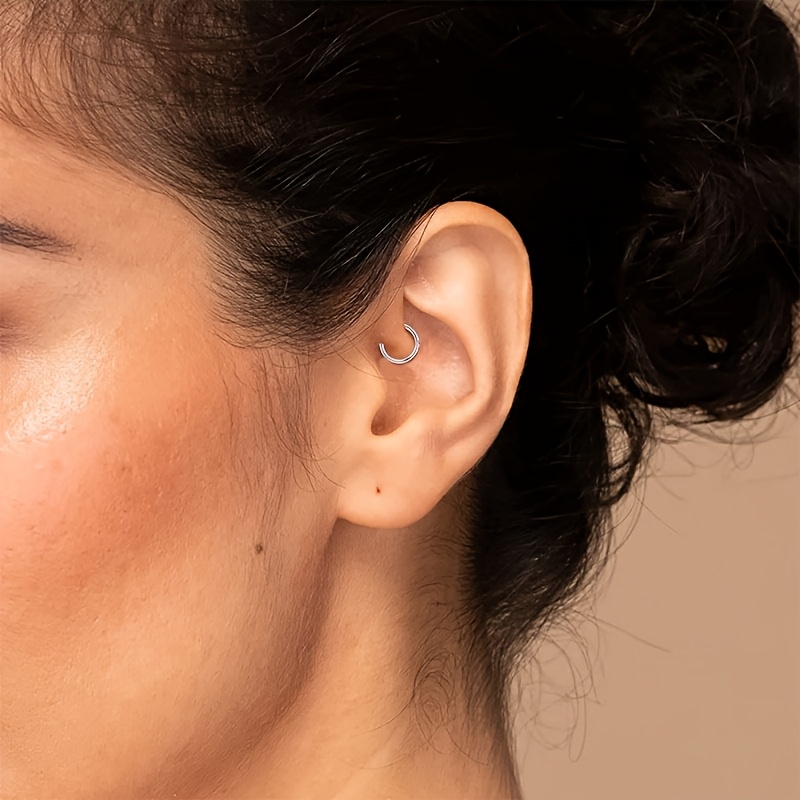 16G Stainless Steel Embedded Zirconia Seamless Nose Ring