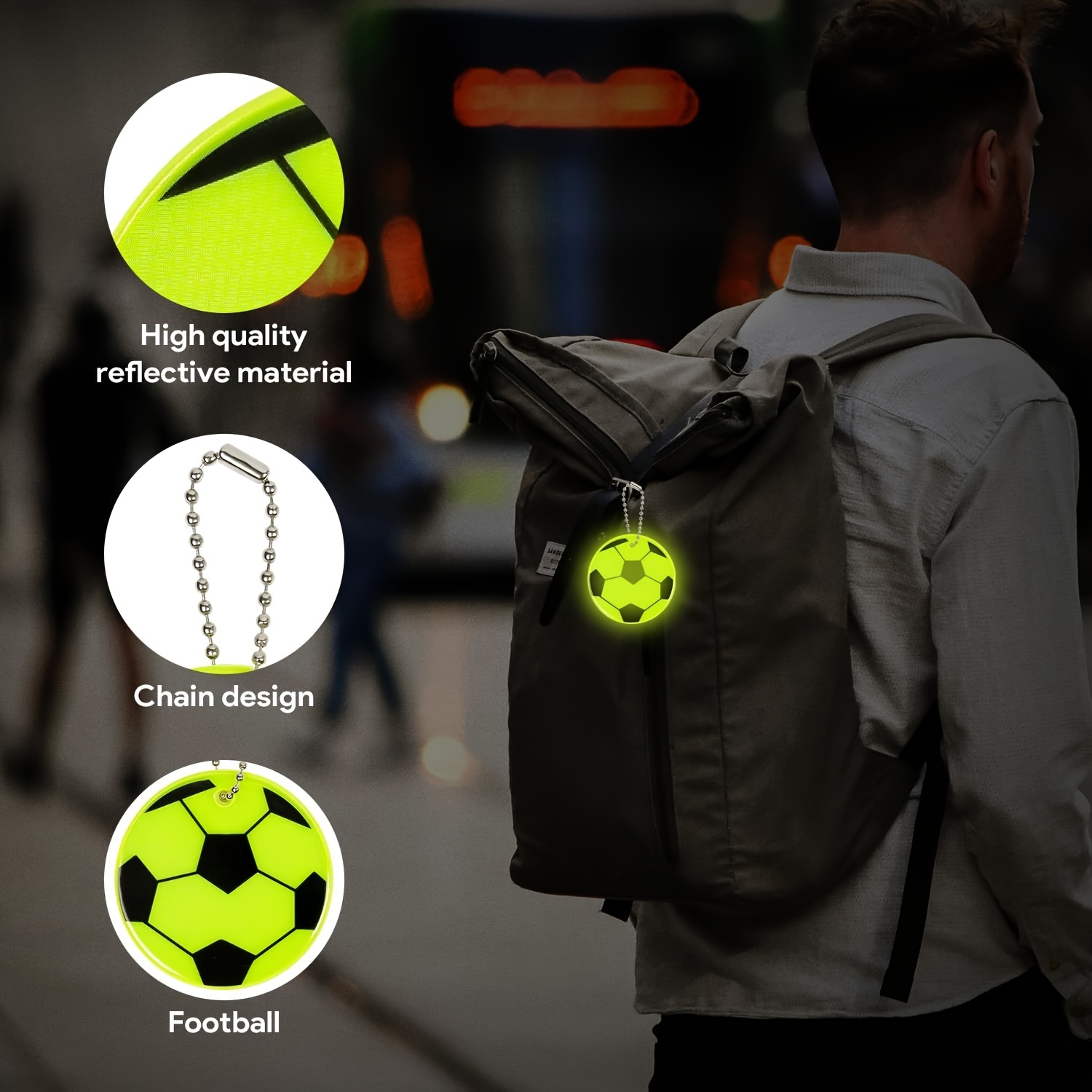 11 Pack Sicherheit reflektierende Anhänger - Kinder Reflektoren - Für  Schultasche, Kleidung, Backpac