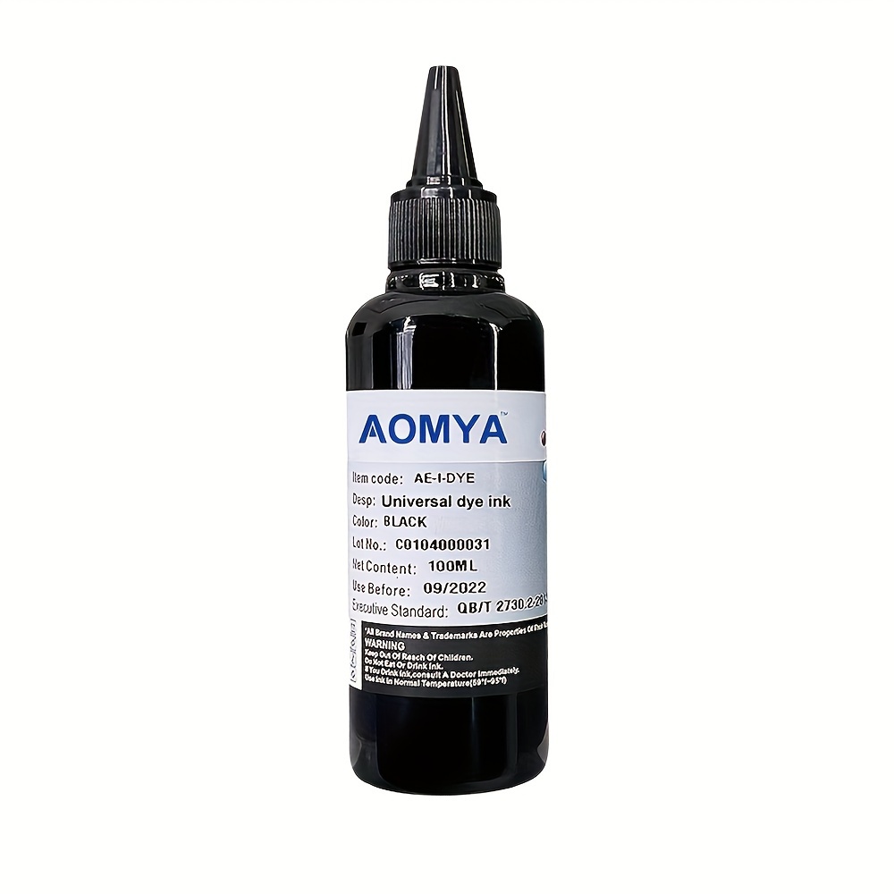 

Kit de Recharge d' AOMYA 100ml - Compatibilité avec les Imprimantes Jet d'Encre Epson, Canon, HP, Brother - Cartouche de Haute Qualité, Bouteille Compte- Facile à Utiliser