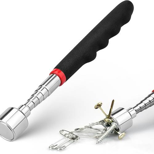 item picture 16 pound heavy duty retractable magnetic pickup tool with magnetic tip adjustable length magnetic retrieval tool suitable for nuts bolts screws keys and metal for metal workshop and daily use durable magnetic rod