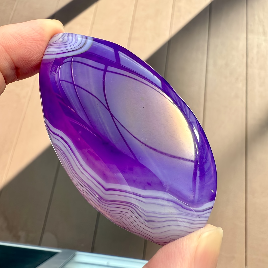E-shop Lila gestreifte Achat Kristall polierte Rohsteine, Lila Bänderter Achat, - Sortierte Muster, für Schmuck & Ergänzungen, Kristallsammlung,