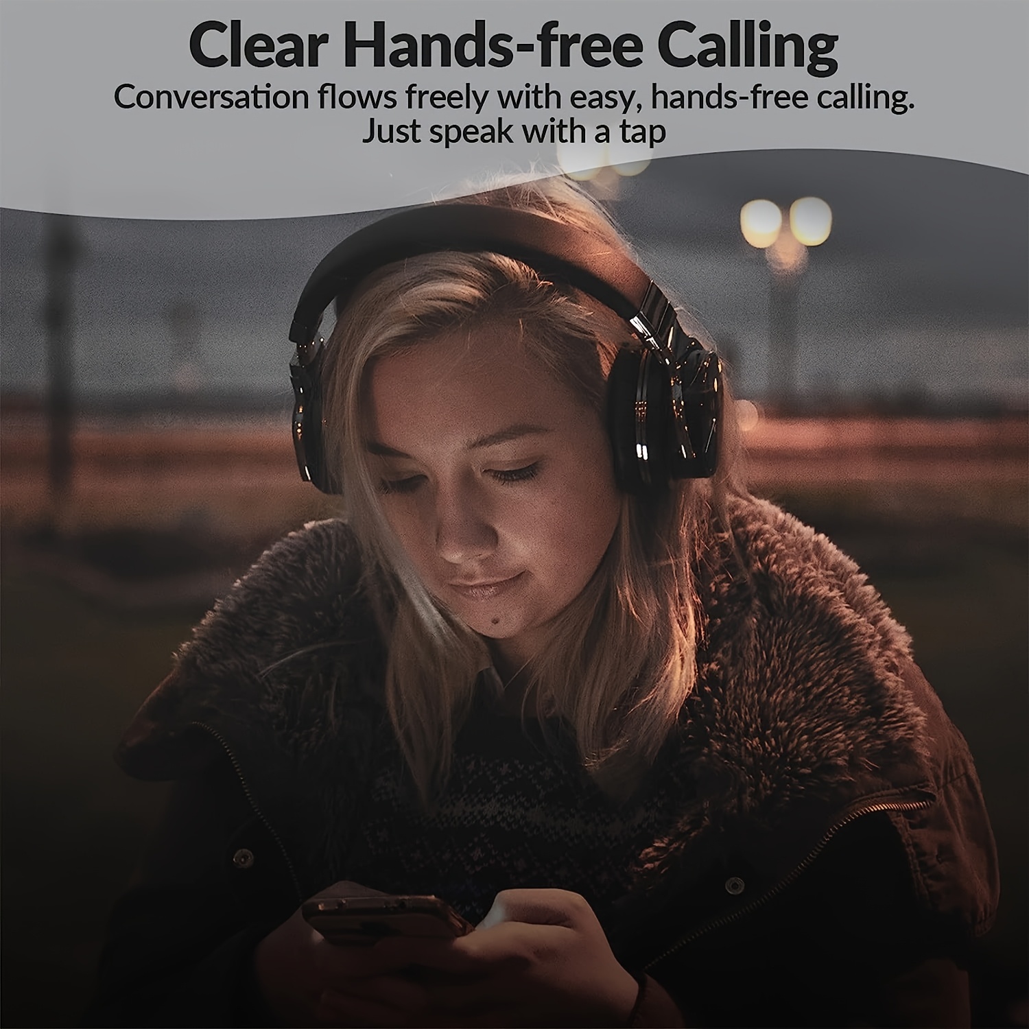 E7 Active Noise Cancelling Headphones with Microphone Deep Bass Wireless Headphones Over Ear, Comfortable Protein Earpads, 30 Hours Playtime