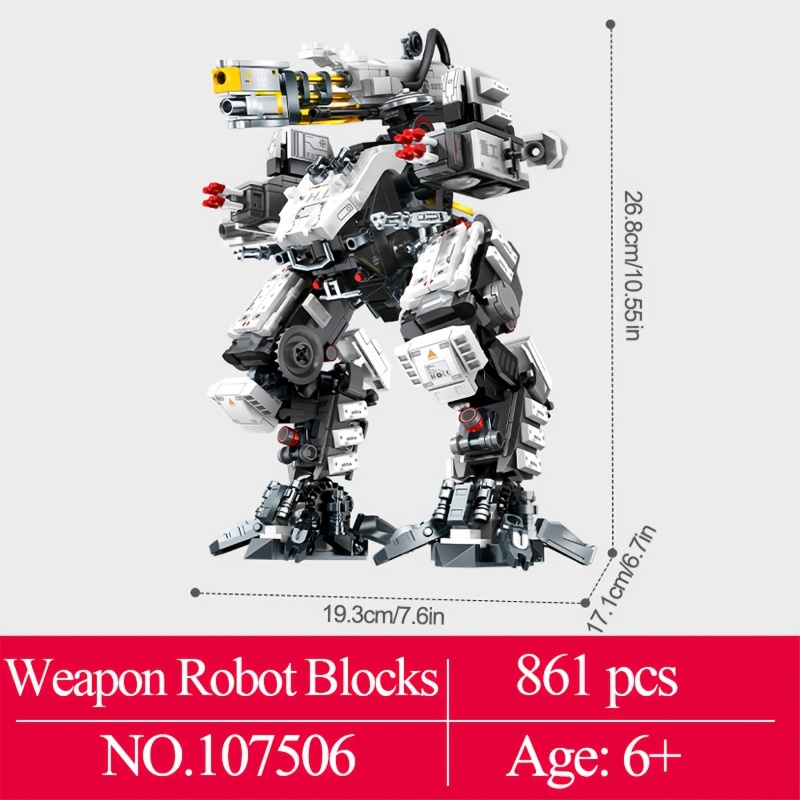 861pcs mecha robot construction blocks diy toys creative Temu
