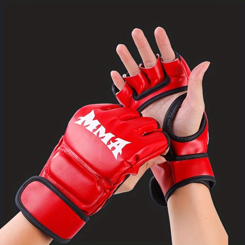 

1pair Half-fingered Boxing Gloves For Sandbag Training Combat Fighting