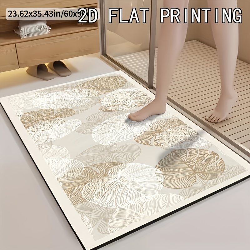 TEMU Product Kitchen Rug/mat Rectangular Design Rugs, With Cushioning, Quick-drying Non-slip Mat, Suitable For Kitchen, Bathroom, Entrance, Laundry
