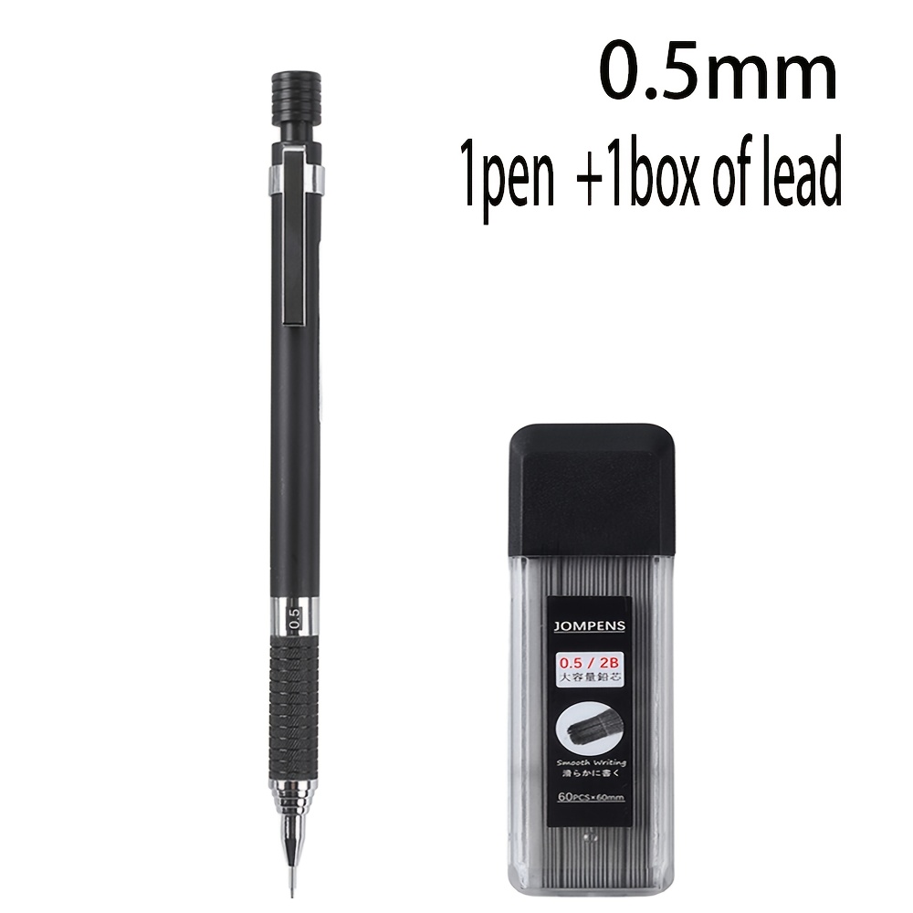TEMU Creative 0.5/0.7mm Semi Metal Automatic Pencil Set, With A Retractable Pen , Suitable For Sketching, Painting, And Office Stationery. Fine