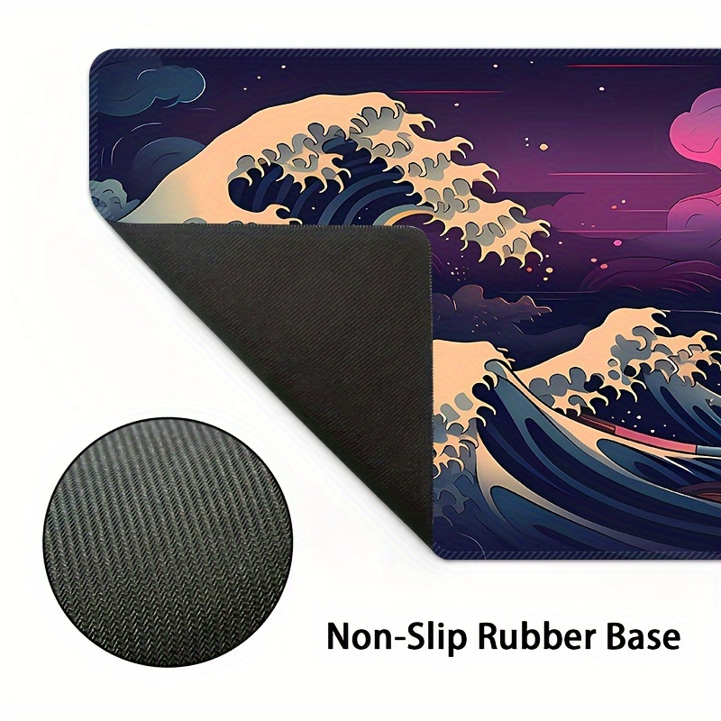 extra large washable gaming mouse pad with non slip rubber base and precision edging oblong rectangle shape   rubber material     mat for computer esports details 4