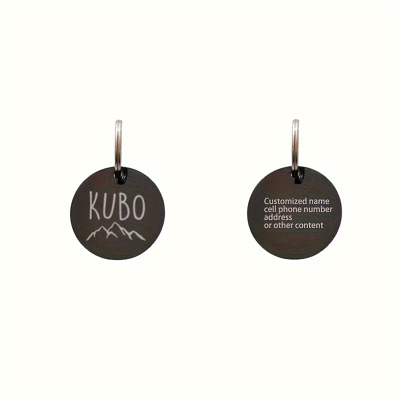TEMU Personalized Pet Id Tags - Custom Engraved Collar Tags With Floral, Space, And Nature Designs - Durable Metal Tags For Safety & Style, Dog Tags