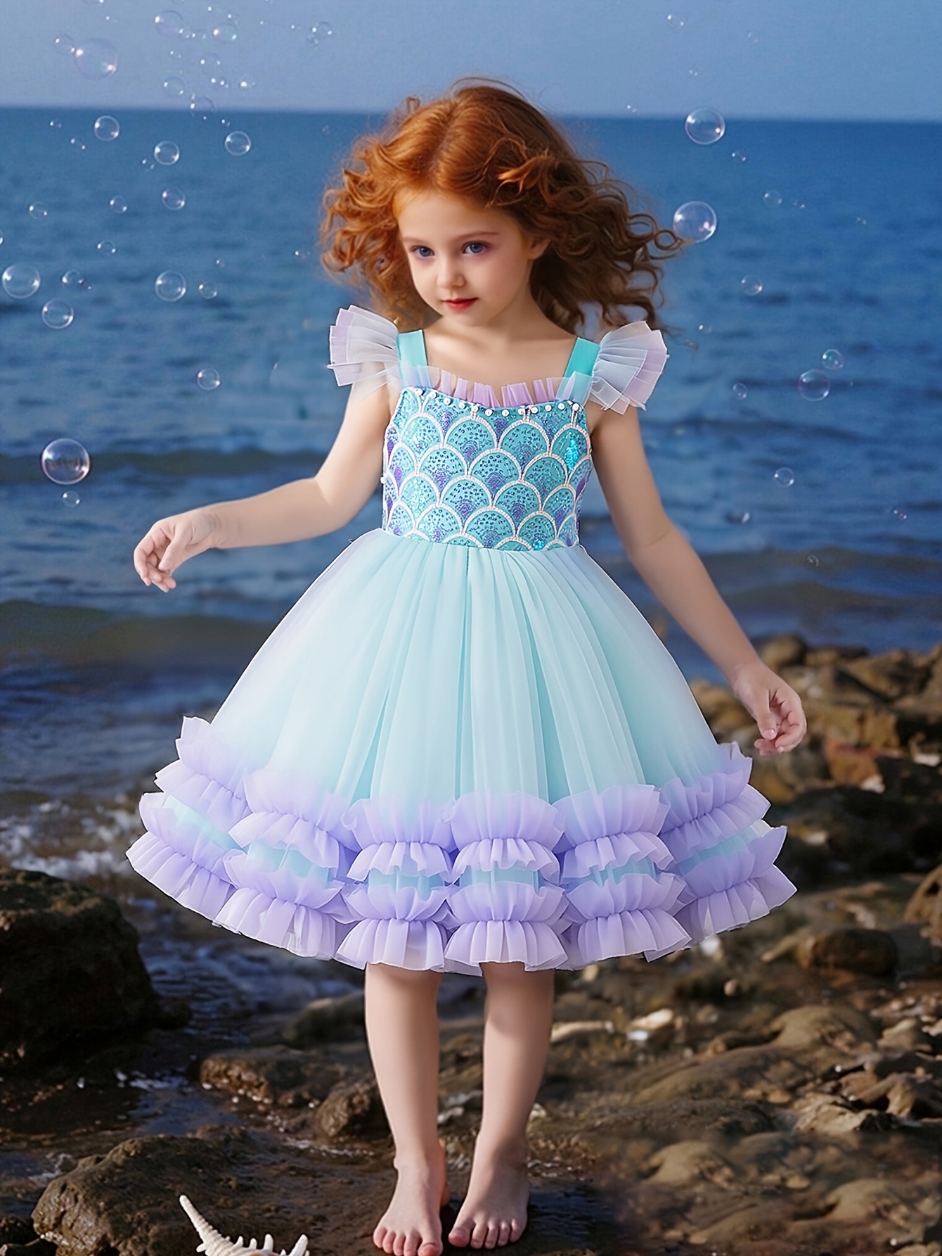chinese dress ladies Misty Mermaid Dress Size 5-6 / Purple/Teal main image 0