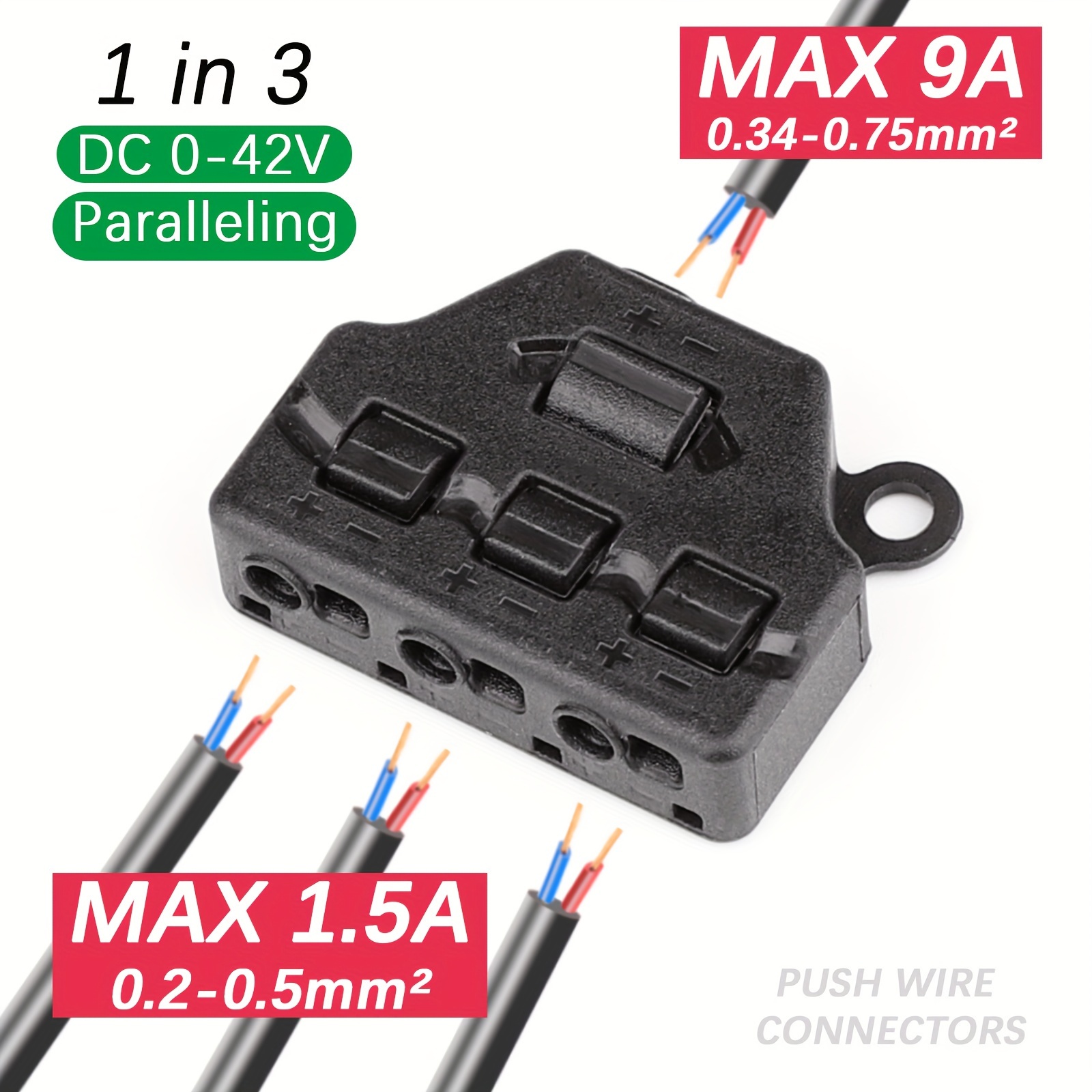 

1-in-3 Led Terminal Splitter With 0-42v - Push-in Fast Wiring Connectors For Led Lighting