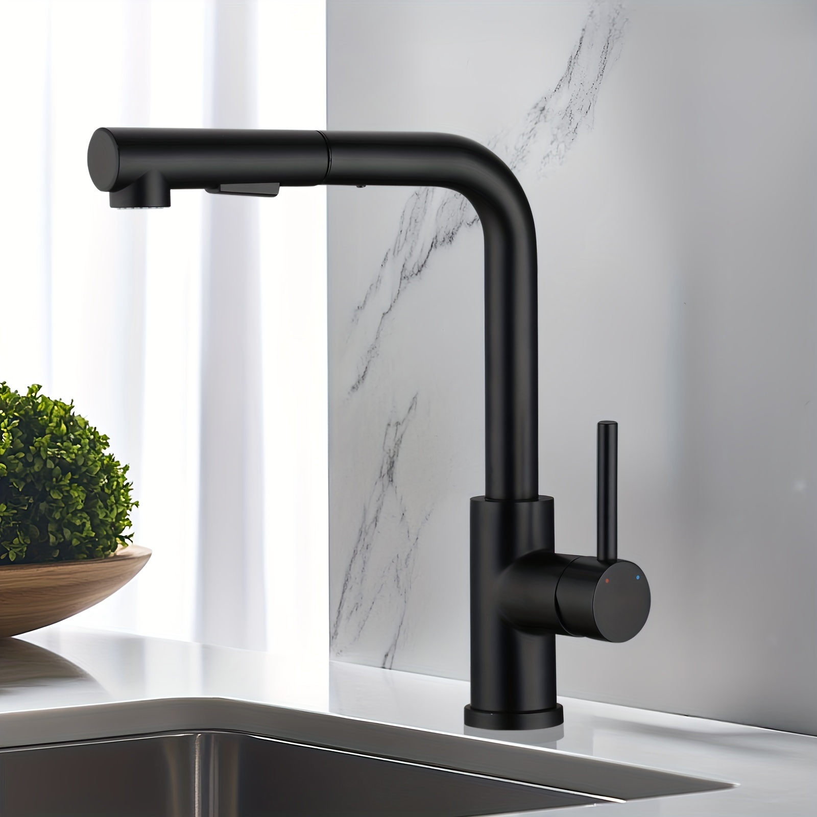 Black High-pressure Kitchen Mixer Faucet With Pull-out Spray, Kitchen Faucet, Sink Mixer Faucet With 2 Sprays, Kitchen Faucet Made Of 304, Kitchen Mixer Faucet