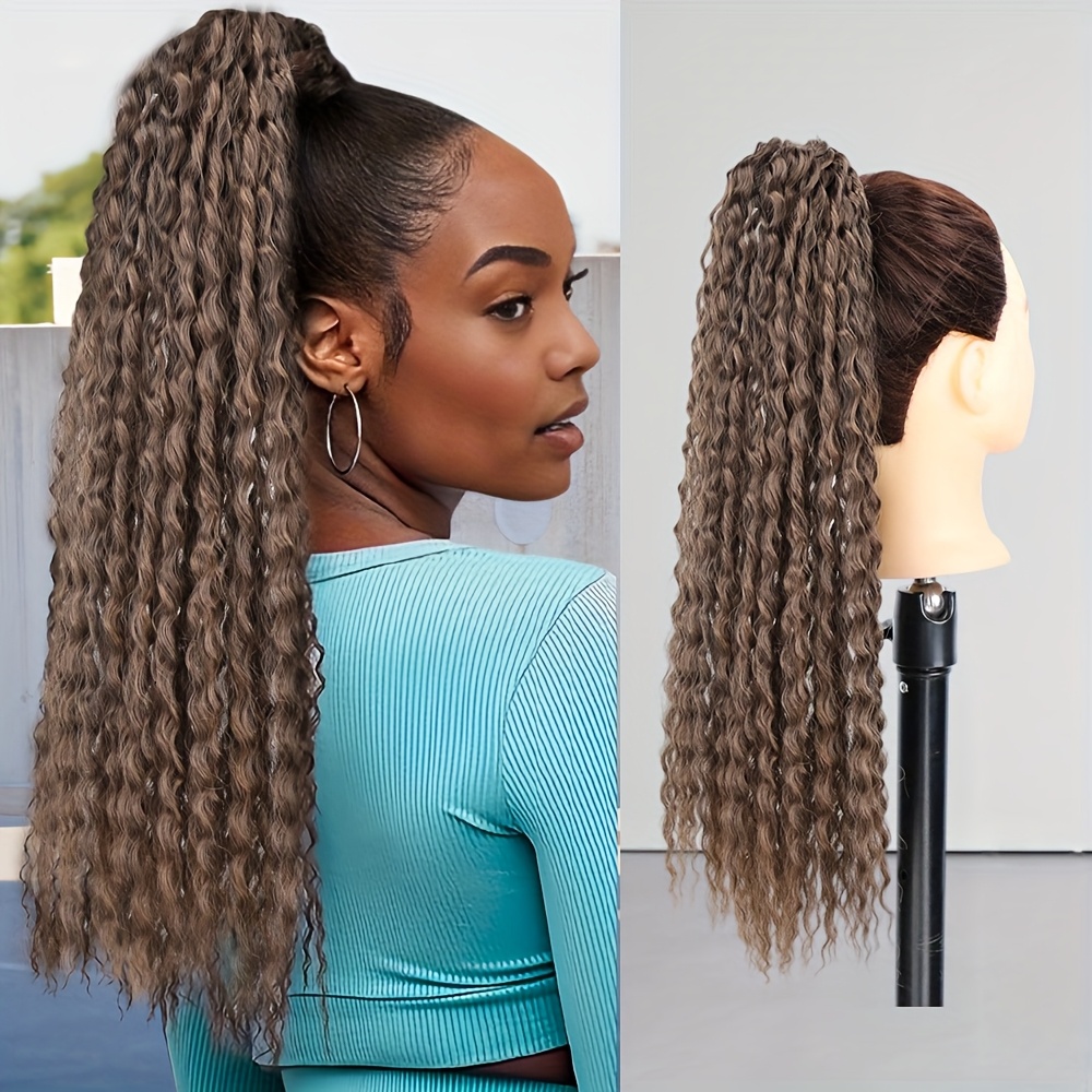 50.8cm long   ponytail extension with elastic rubber band - 12 strands synthetic hairpiece for women,   afro curly hair, easy to style, natural look,  , natural look hairpiece,   hairband details 0