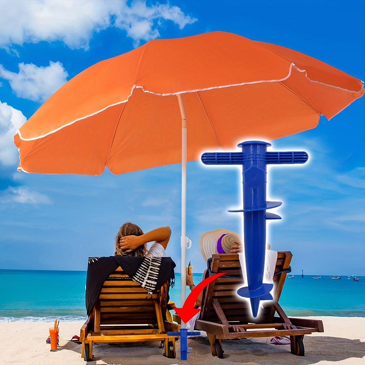 

1pc Ancre de sable pour parasol de plage en plastique, pour parasol, canne à pêche, parasol de jardin - Accessoire de support d'ombrage extérieur facile à utiliser, sûr et durable