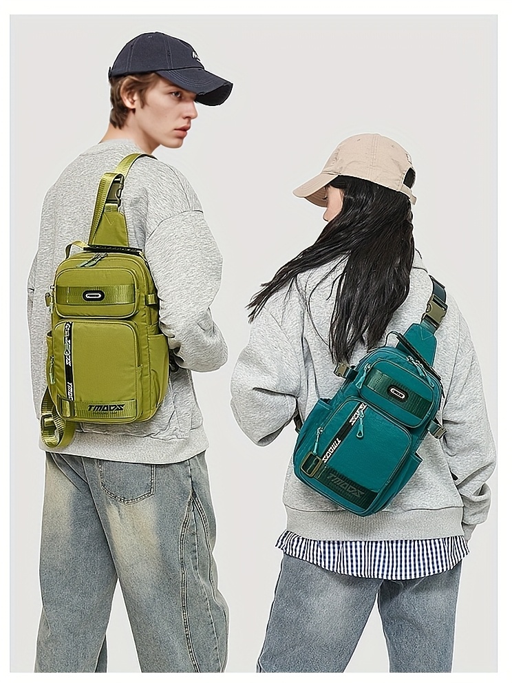 unisex chest backpack large capacity convertible crossbody handheld waist pack with multiple compartments padded shoulder straps waist clip for outdoor hiking gym travel durable casual outdoor bag 18 colors backpack for travel hiking essentials stylish outdoor gear secure zipper closure details 41