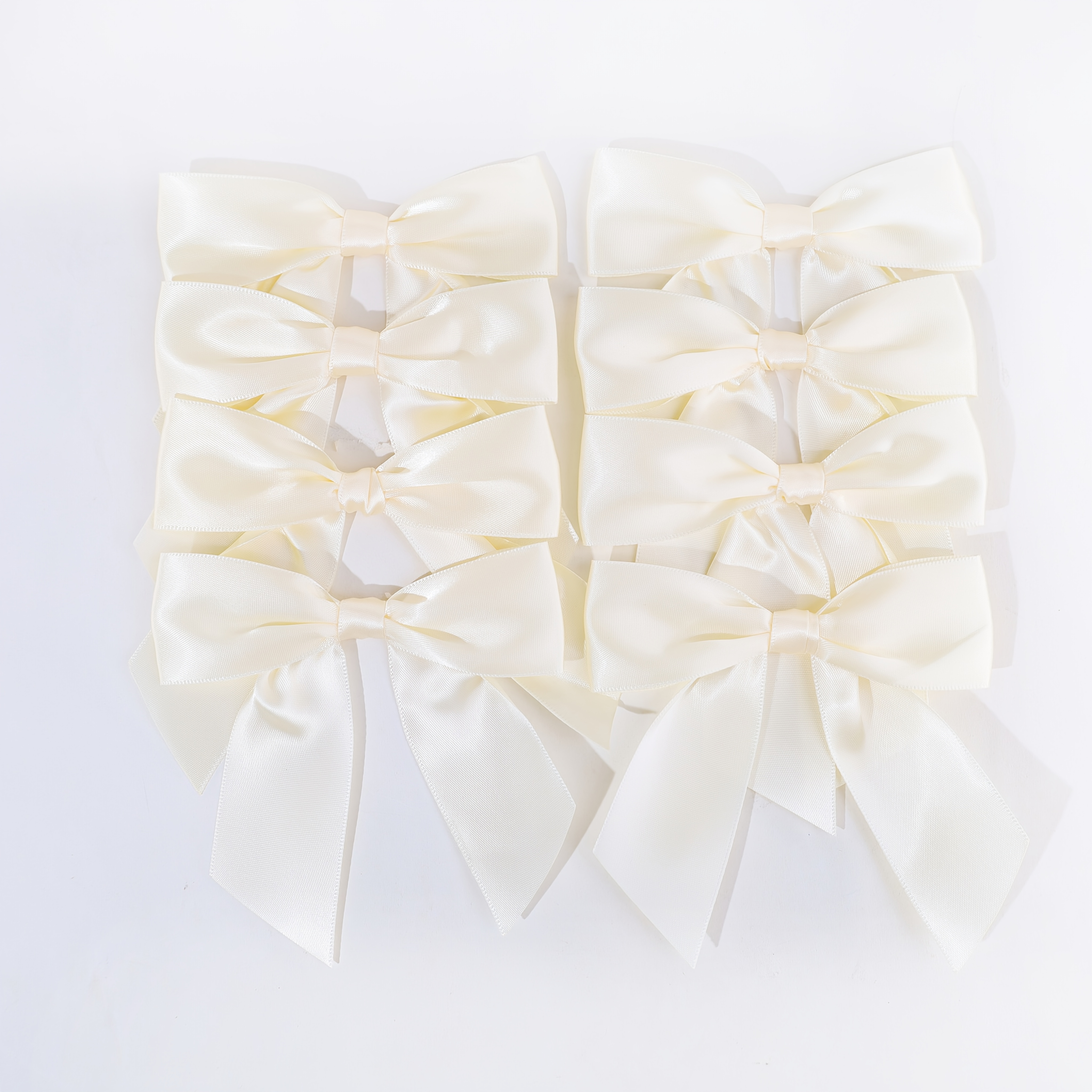 TEMU Large Size 8pcs Elegant Satin Bows, Width: 12 Centimeters, Length: 11.5 Centimeters. Used For Valentine's Day Gift Packaging, Clothing