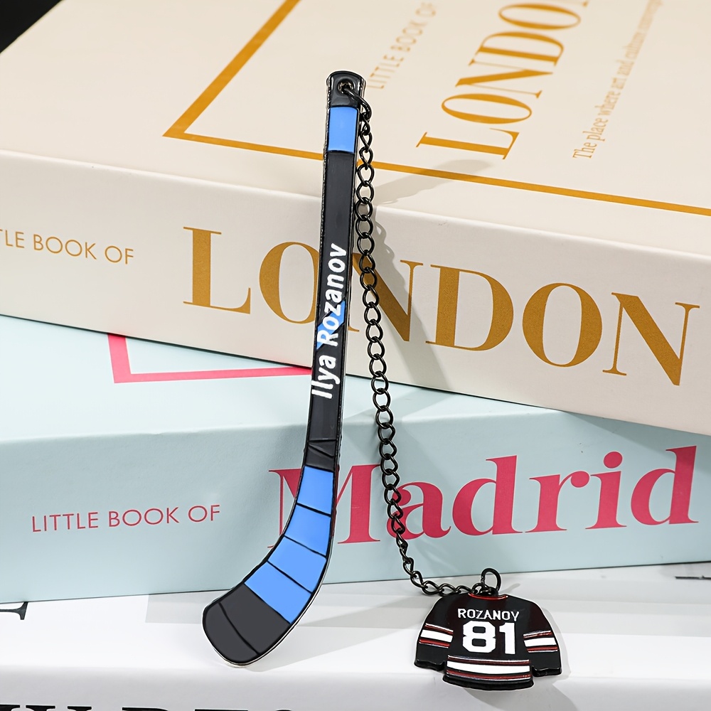 E-shop Romantische Eishockeyschläger-Lesezeichen, Ilya Rozanov 81 & Shane 24 Trikot-Lesezeichen, Metall-Emaille-Seitenhalter für HR-Serien-Fans,
