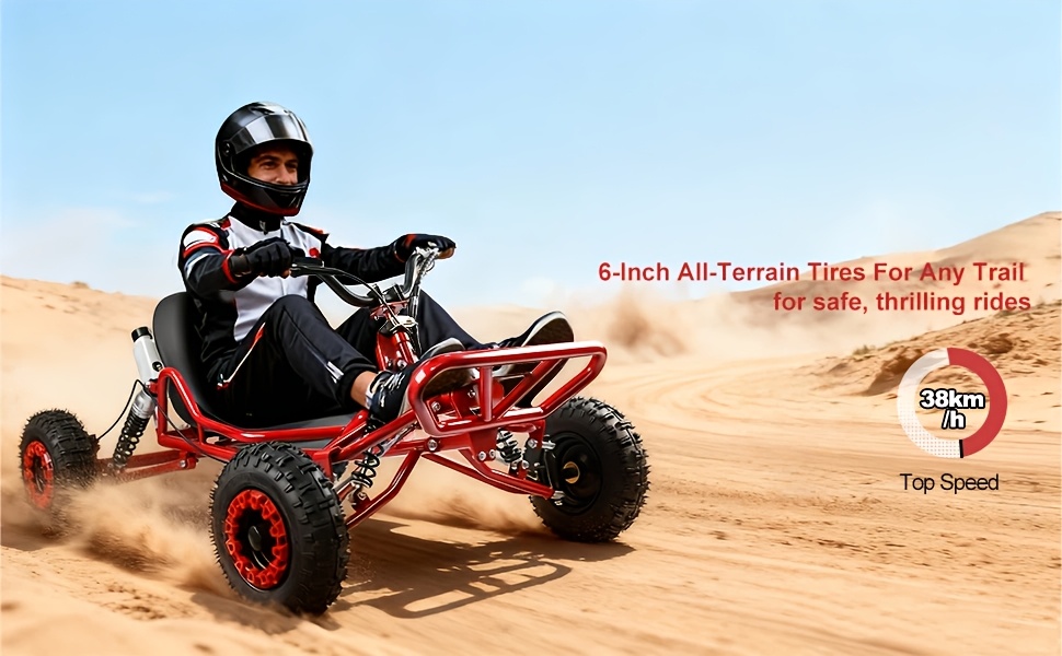 adult go-karts and   off- -karts, 6-inch off-road tires, rear disc brakes Product details 11