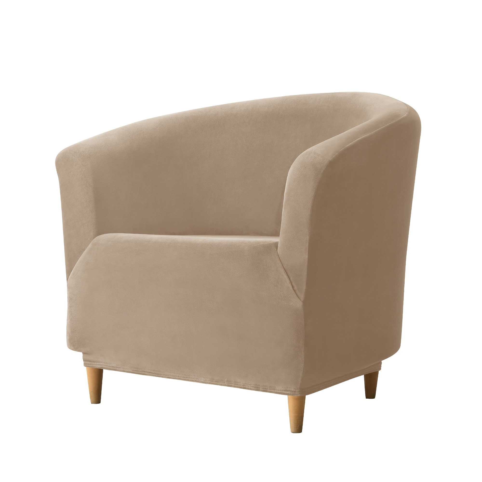 TEMU 1pc Stretch Faux Plush Club Sofa Cover Semi-circular Single Seat Sofa Cover