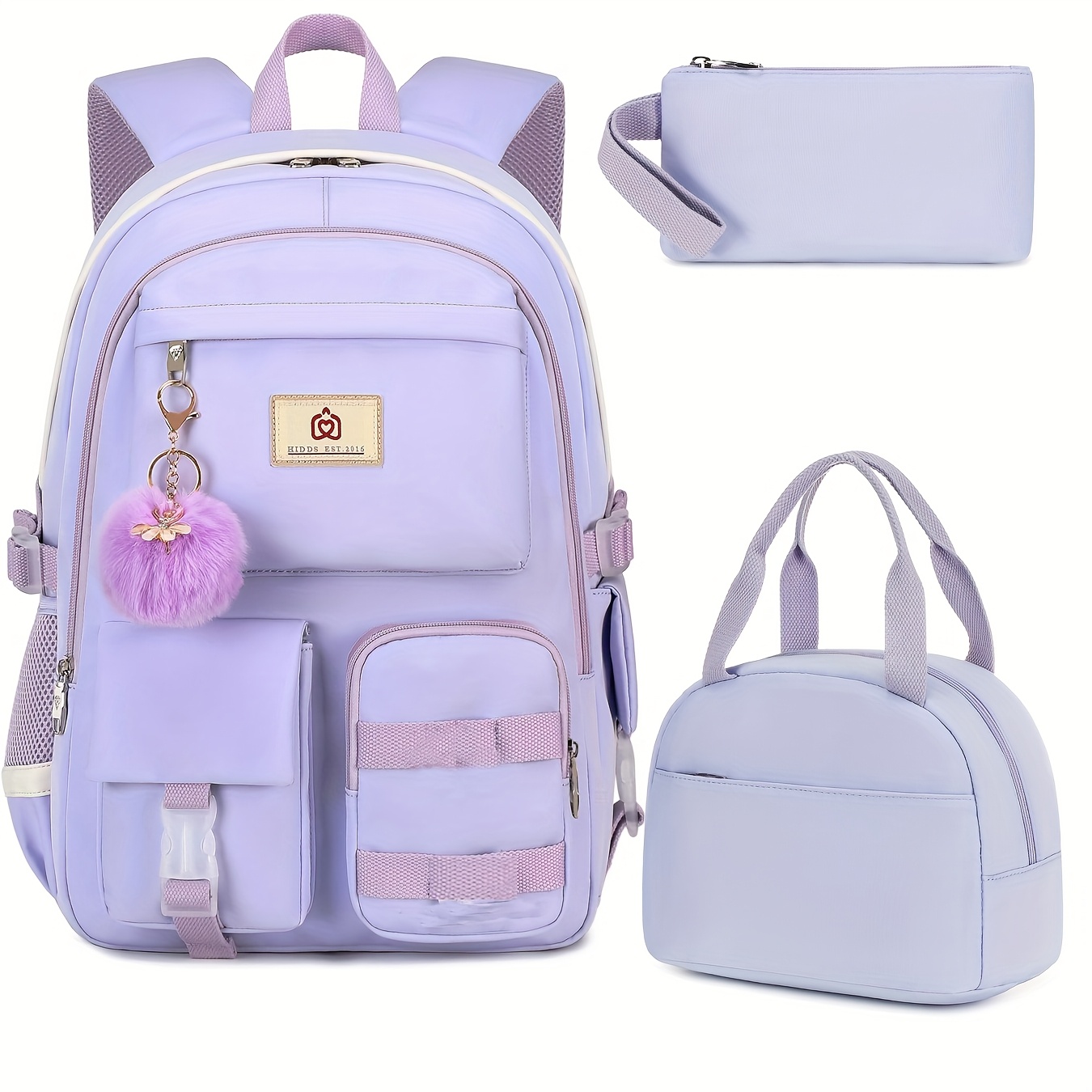 3pcs backpack women 15 6 inchbackpack set lunch bag pencil - Temu