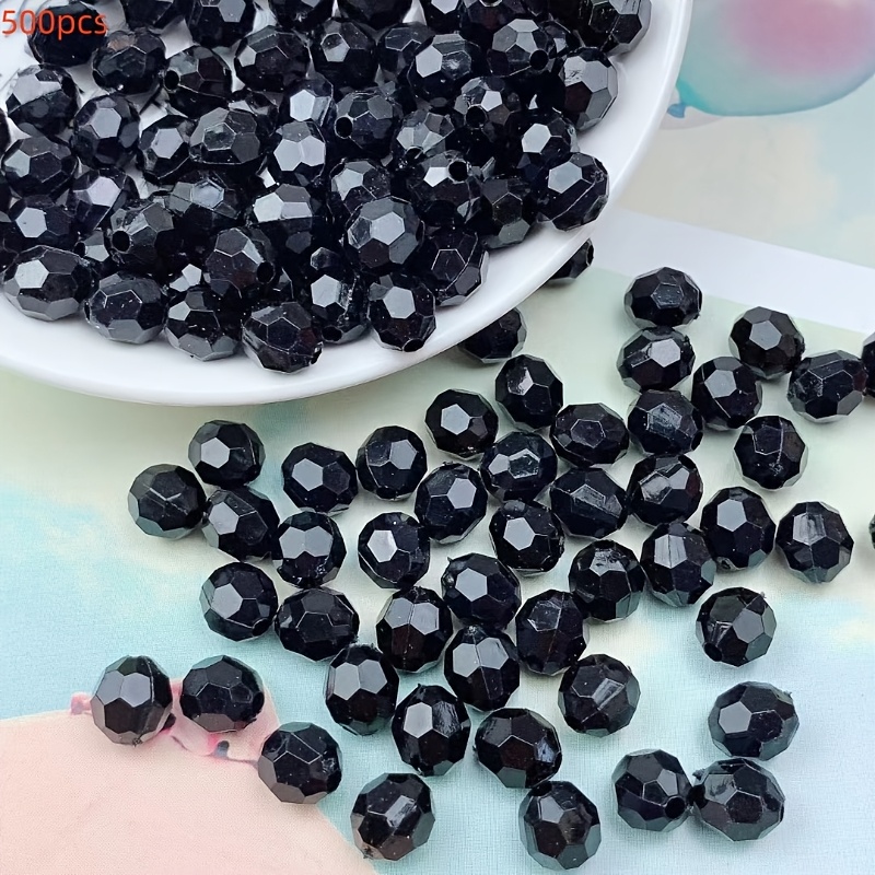 E-shop 500 Stück 32-seitige transparente Eckperlen, 8 mm, Acryl, geeignet für DIY, Handtaschen, Schmuck Heimdekoration