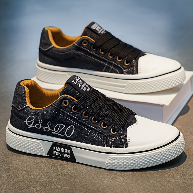 TEMU [sneakers] Men's Casual Lace-up Skate Shoes, Comfortable And Slip-resistant Breathable Shoes Suitable For Walking, Jogging, And Training,