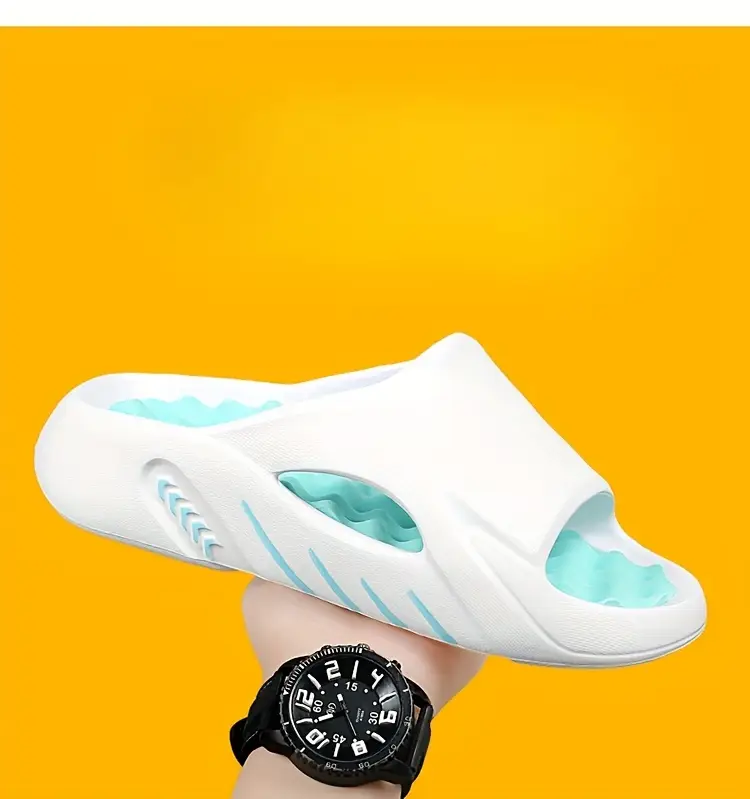 unisex 1 pair eva slides for women 2024 fashionable massage insole slippers non slip odor resistant indoor outdoor beach strap sandals solid color Product details 0