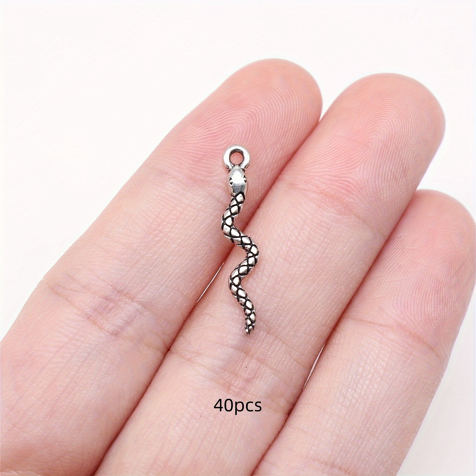 40pcs Antique Silvery Charm Pendants, Making Accessories For Earrings, Bracelets, Keychains, 23x4mm