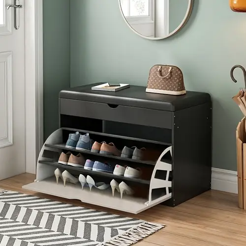shoe rack for entryway shoe cabinet storage with 3 drawers wooden shoe storage organizer with bench contains 6 to 8 bedroom furniture for home