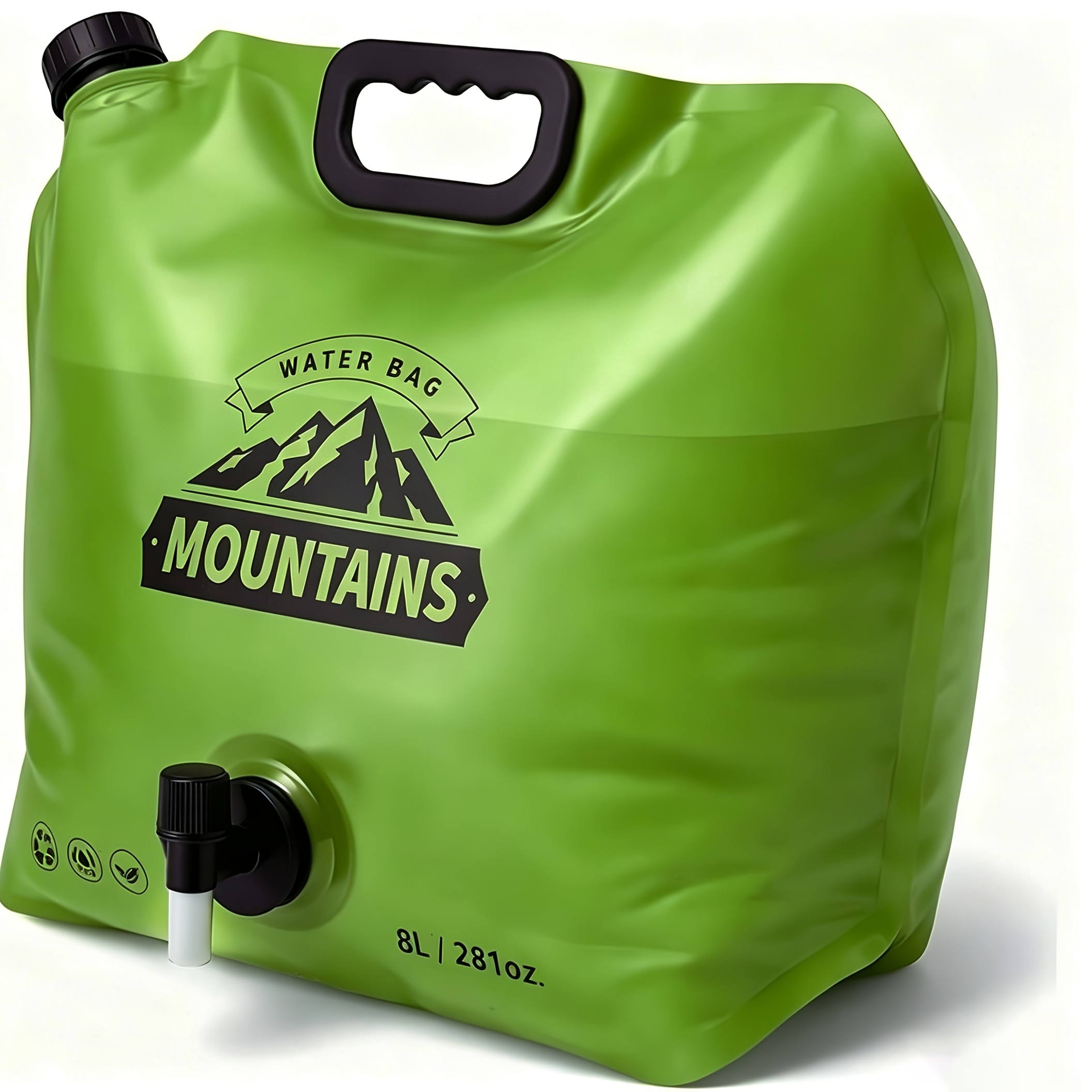 TEMU 2.11-gallon Portable Water Bucket With Faucet - Foldable, Lightweight, And Durable Pet Material; Water Storage Bag For Camping And Travel; Water