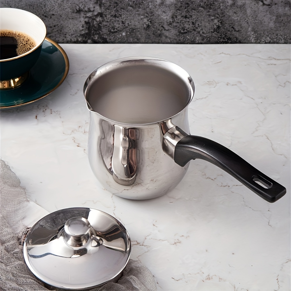 SHAON Stainless Steel Coffee Pot with Black Handle