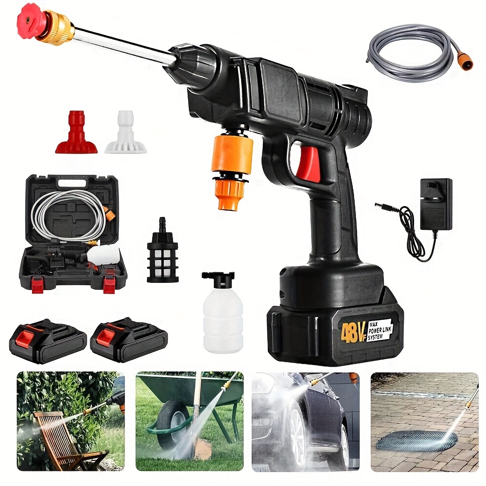 TEMU Household Car Washing Water Gun High Pressure Washing Machine Floor Washing Machine Flower Watering Car Washing Electric Vehicle Washing Machine