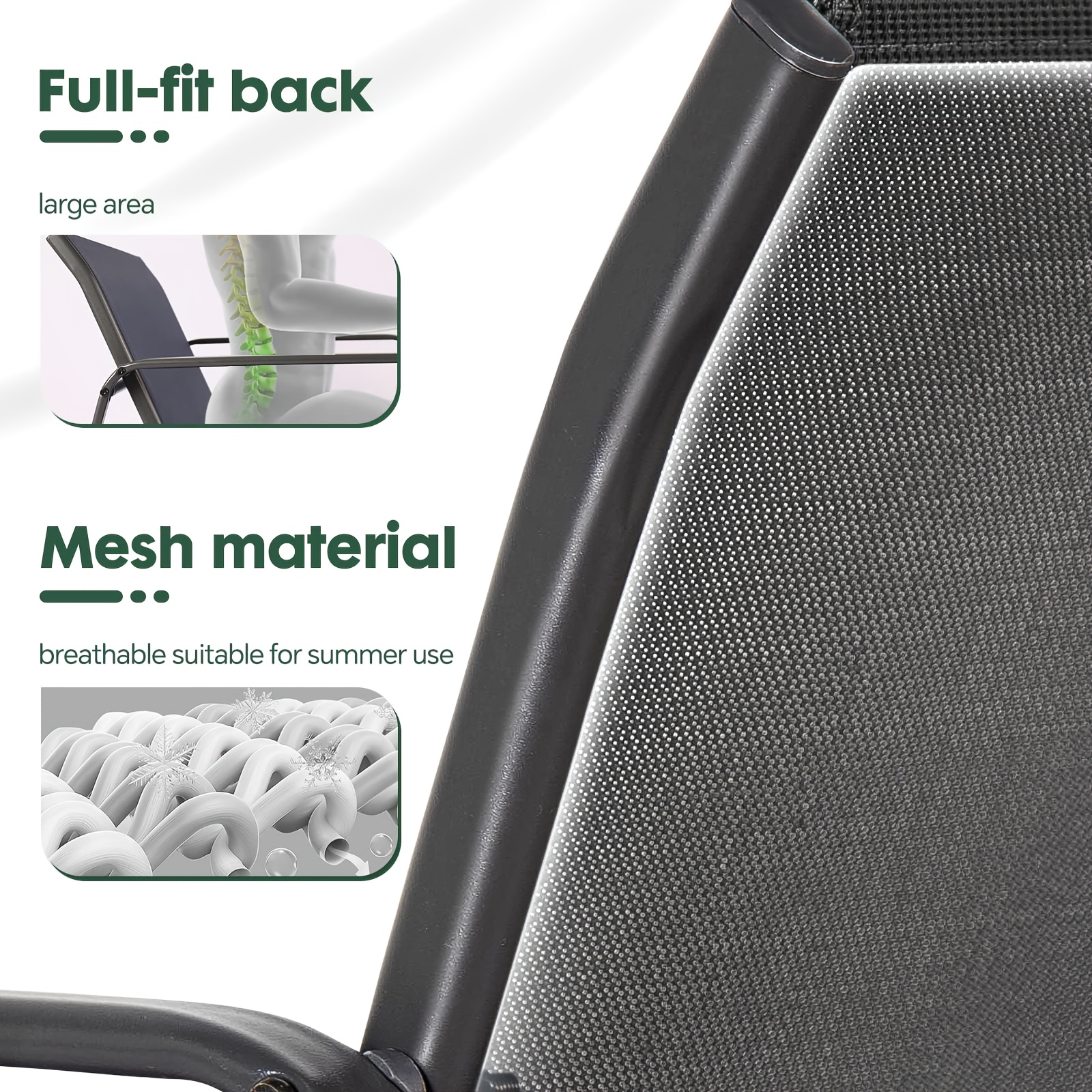 Patio Furniture Outdoor, Outdoor Patio Furniture Set Poolside Lawn Chairs Tempered Glass Coffee Table Garden Conversation Sets Loveseat Porch Textilene Fabric Black Or Grey (4 Pieces )