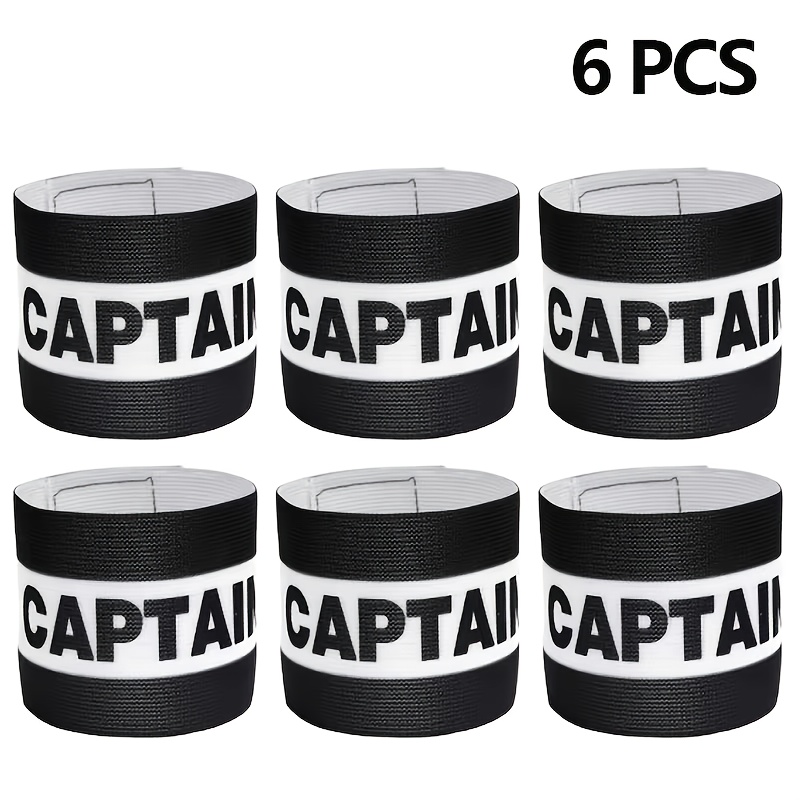 TEMU 6 pièces d'élargissement de manchon de capitaine, accessoires de sport élastiques, patch de manchon de capitaine pour soccer, hockey, terrain de