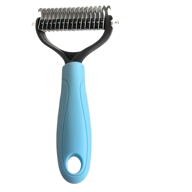 2pcs random color stainless steel pet dematting comb double sided   rake grooming tool for cats and dogs   shedding brush   removes mats   and loose fur durable premium stainless steel construction   long ha Product details 4