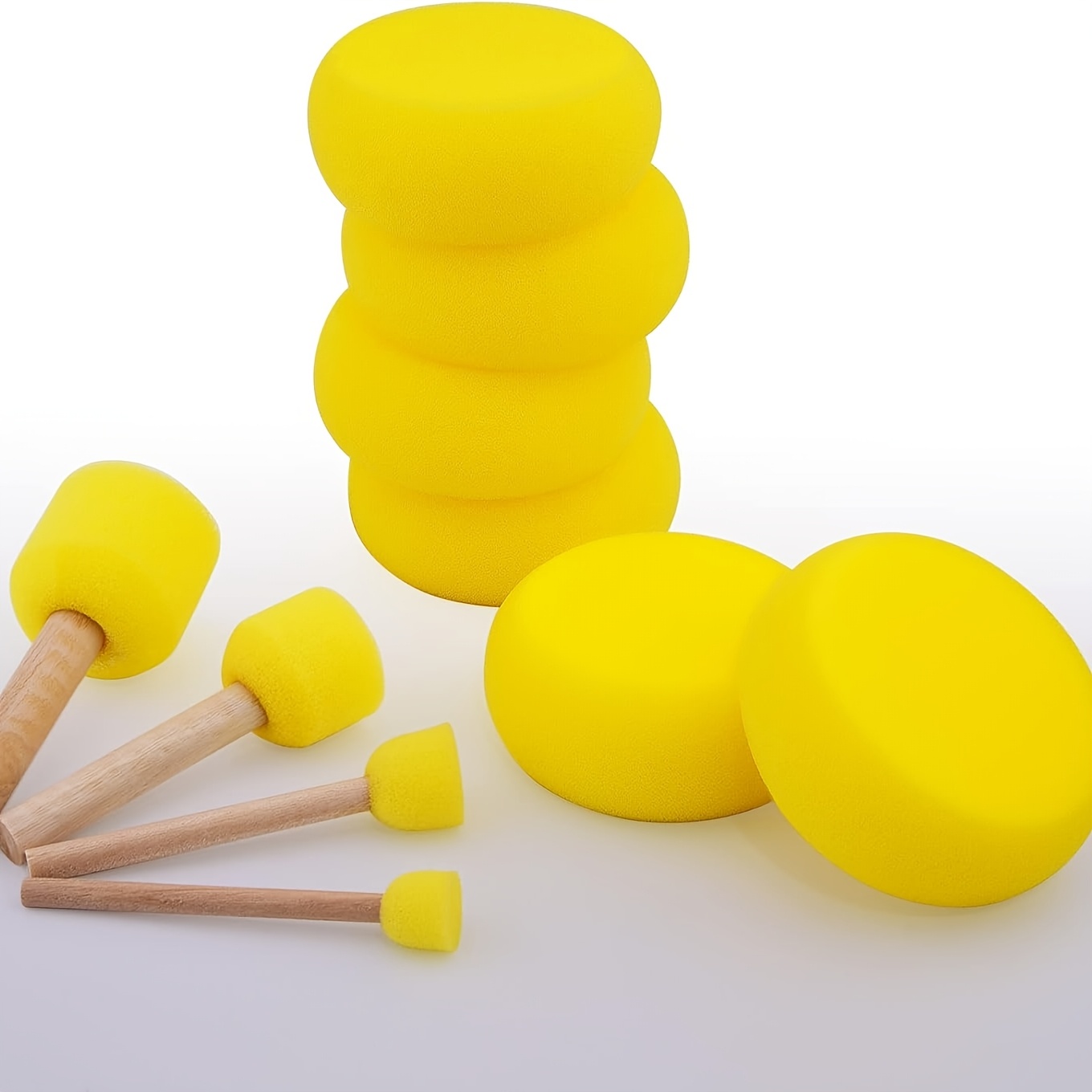 Set of 36pcs Round Sponge Professional Stamp Set, 4 Sizes for Art Projects