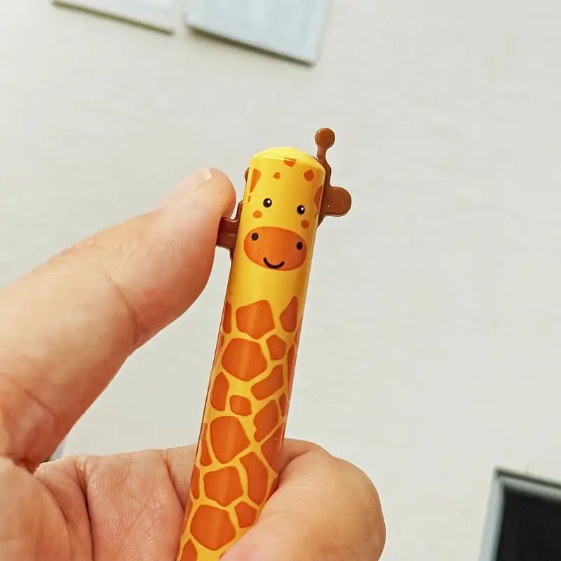 6pcs 12pcs cute zoo theme erasable gel pens two colors blue and red color ink pen with eraser clear double retractable clicks gel pen smooth writing for journaling supplies Product details 3