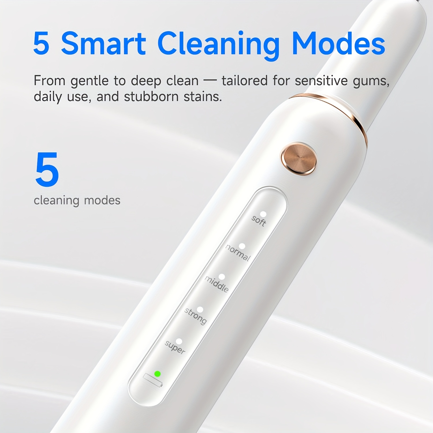 Multifunctional 5-Mode Tooth Cleaner with Metal Brush Heads