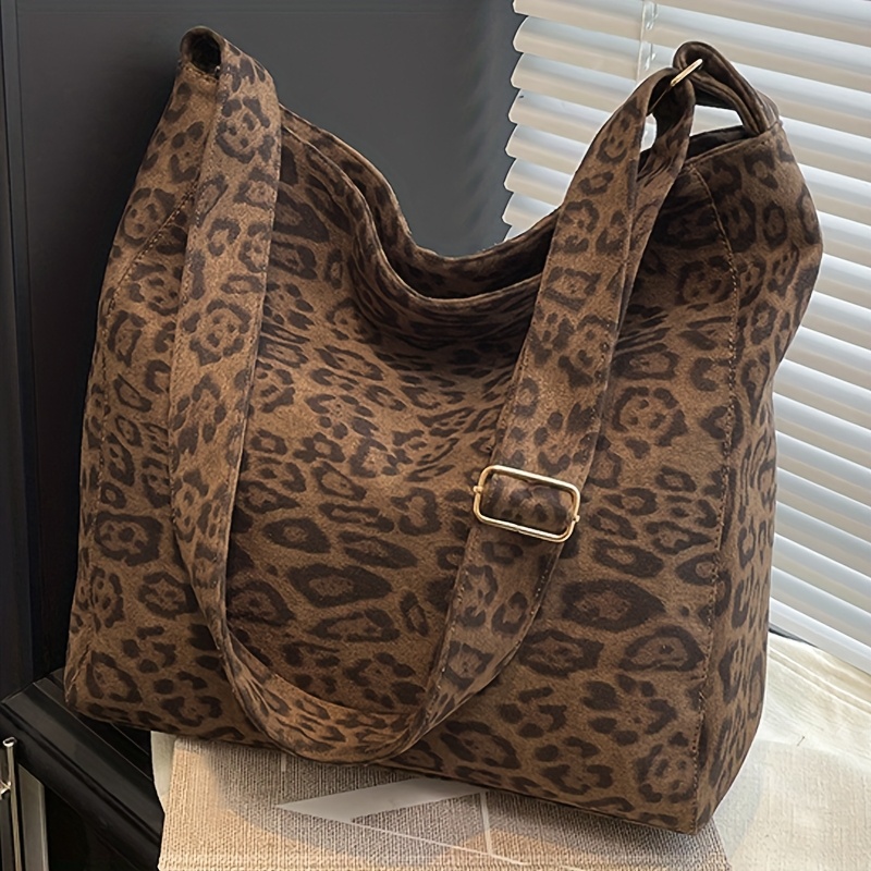 E-shop Damen-Schultertasche mit Leopardenmuster, Damen-Tragetasche mit großem Fassungsvermögen, diagonal schräg , neue Handtasche 2025, Beuteltasche,