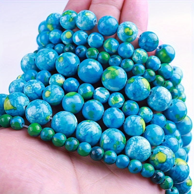 

About 66/52/38/32 Pcs Natural Chrysocolla Stone Beads, 6/8/10/12mm, Smooth Loose Spacer Beads For Jewelry Making, Unisex Gift, Crafting Diy Bead Kit