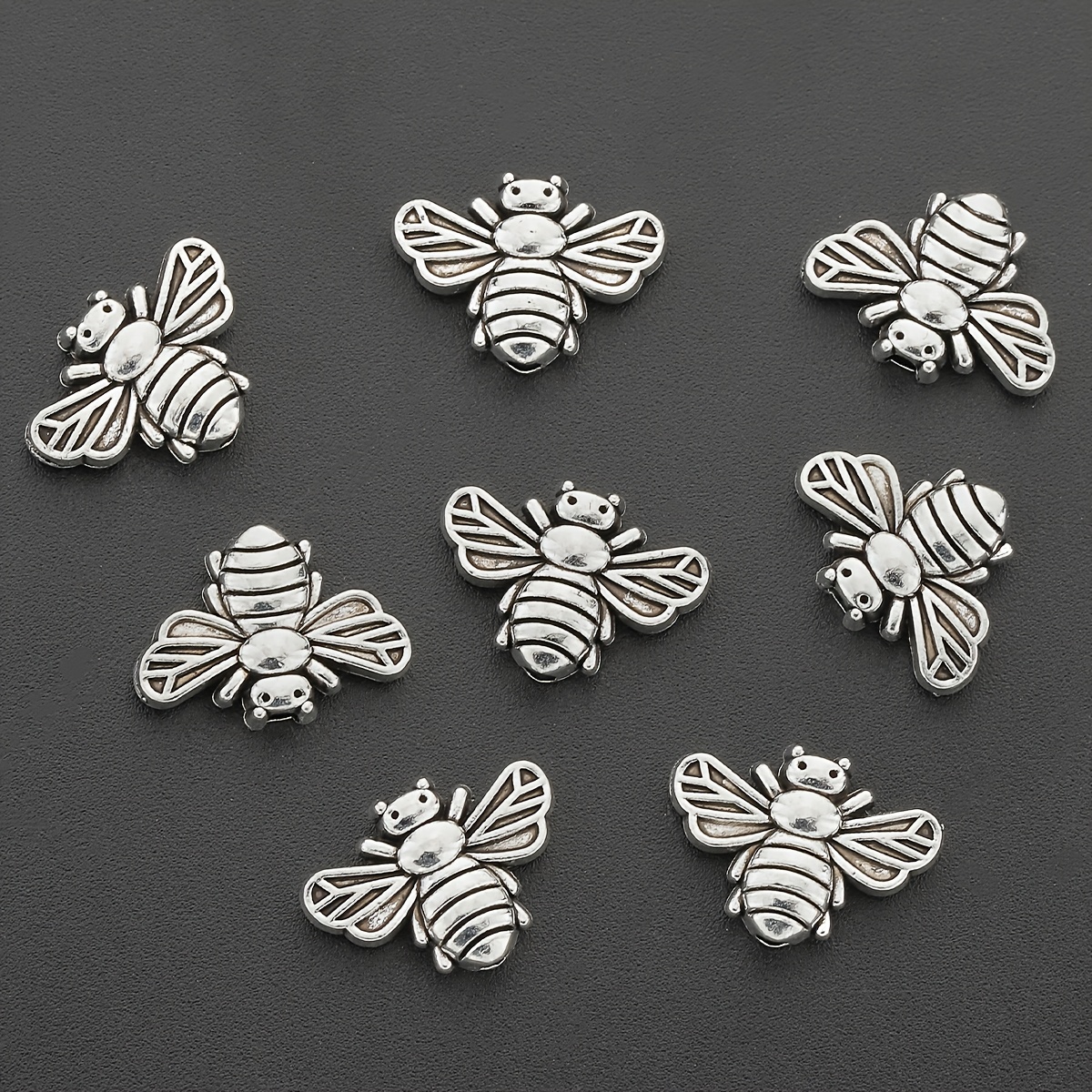 TEMU Lot de 25 perles à breloque abeille vintage - Alliage, perles d'espacement à petit trou pour la fabrication de bijoux DIY - Idéales pour ,