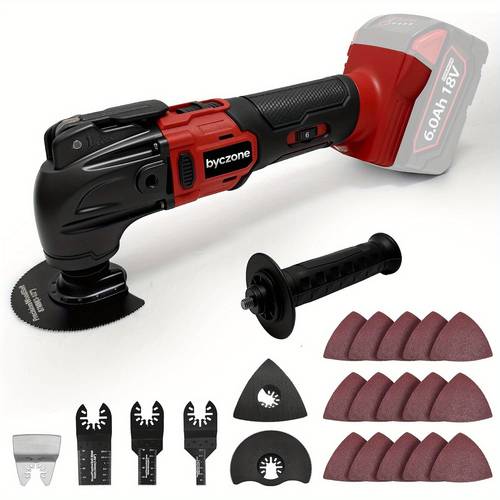 multifunction electric sander cordless oscillating multitool compatible with 18v battery tool 8 500 21 000 rpm in led light 22 accessories oscillating power tools for sanding tools for men