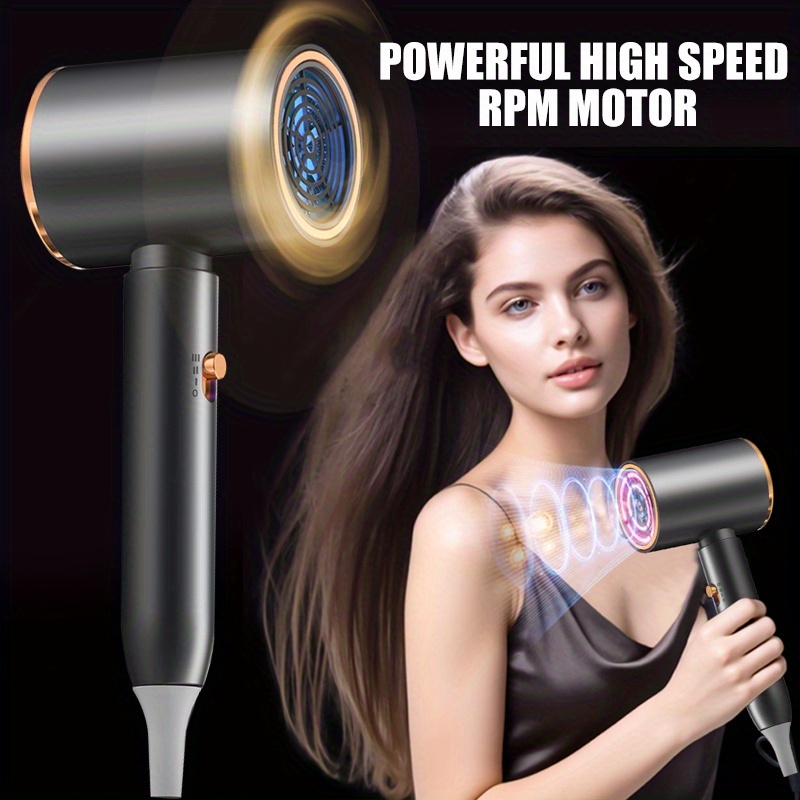 kohteen kuva 2100w negatiivisten ionien hiustenkuivaaja, nopea puhallin, nopea kuivaus, 3-nopeuksinen hiljainen, keskittäjäsuuttimella, sopii suorille ja kiharille hiuksille, ihanteellinen  , matkoille ja kampaamoihin