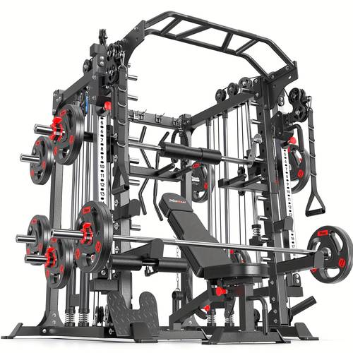 machine multi function squat rack l05 with cable crossover system strength training equipment with weight bench barbell weight set for home gym